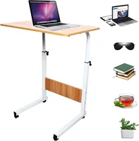 Bar Table with Wheels,Laptop Table, Height Adjustable,Computer Desk, Mobile Side Table, Laptop Stand, Sofa Table, Bedside Table
