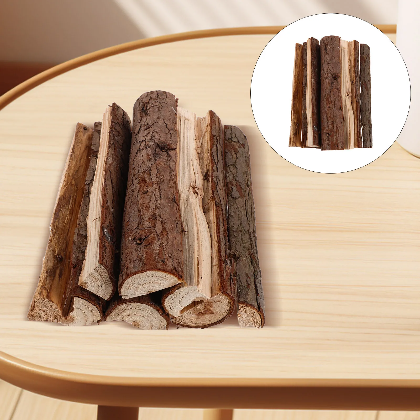 

8pcs Natural Wood Logs For Decor Dried Birch Fireplace Logs For Indoor Outdoor Fire Pit Garden Grilling, Rustic Fireplace