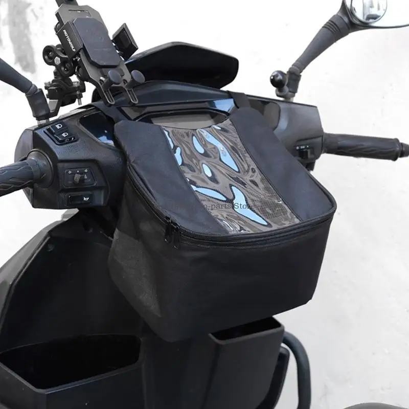 Weatherproof Motorcycle Handlebar Organizers Easy Access Quick Mounting Rugged Polyester Fabric Design