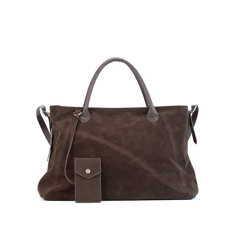 

Women's Simple Retro Suede Large Capacity Handbag Simple Luxury Design Commuting Soft PU Travel Shopping Commuting Handbag Walle