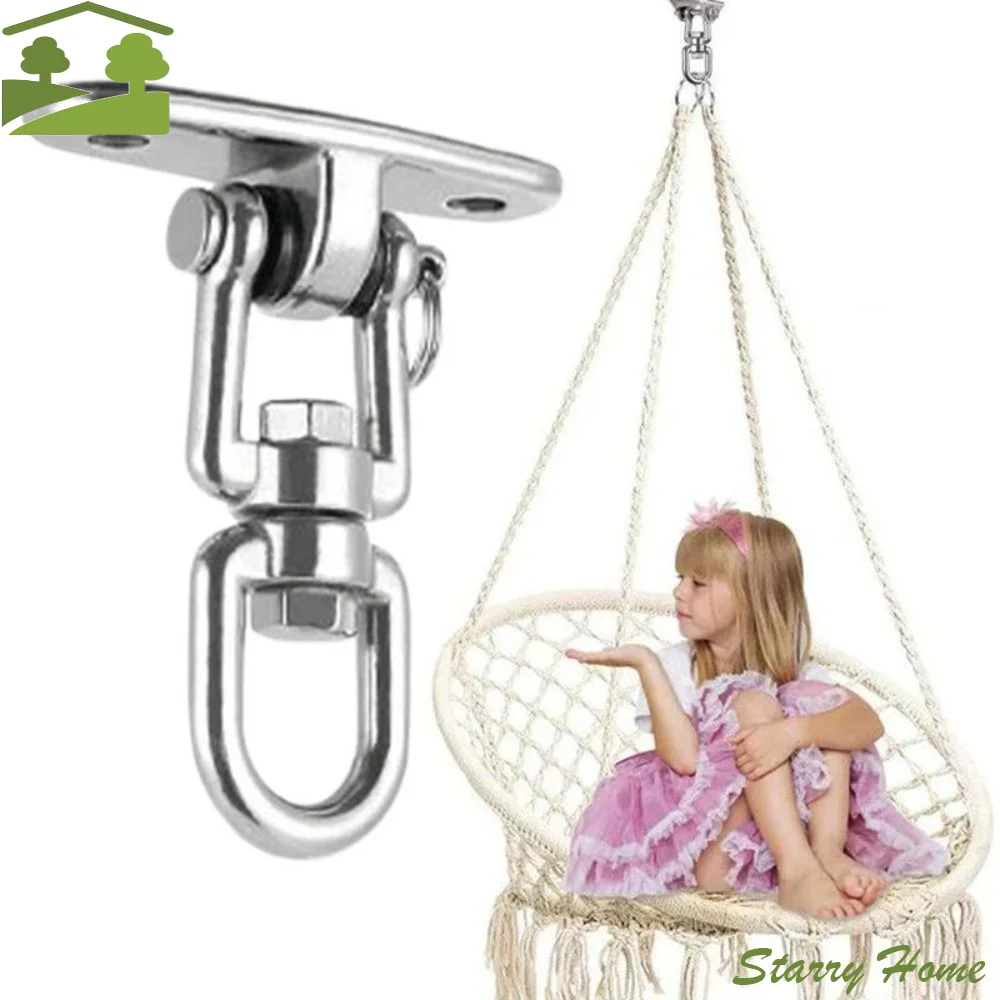 

Набор кронштейнов для подвесных кресел-гамаков с вращением на 360 градусов, усиленные крюки для потолочного и настенного крепления, нержавеющая сталь 304