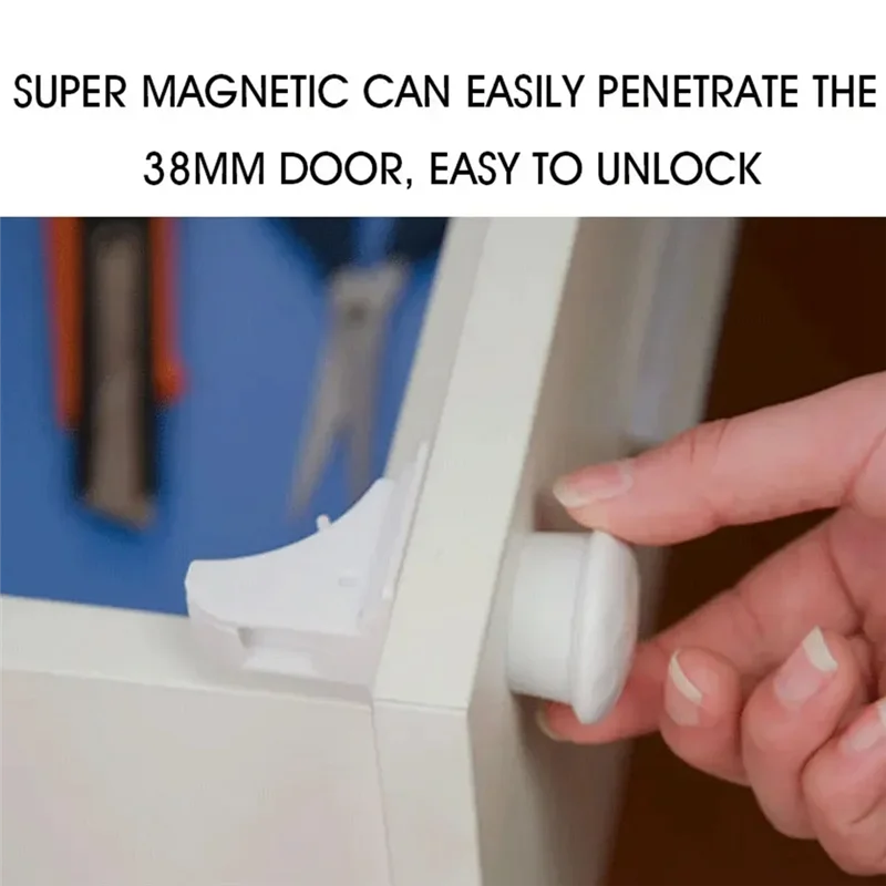 مزالج أمان للأطفال مغناطيسية صديقة للبيئة للأدراج والخزائن - أقفال مقاومة للأطفال لحماية الأطفال ونظام أمان مقاوم للأطفال