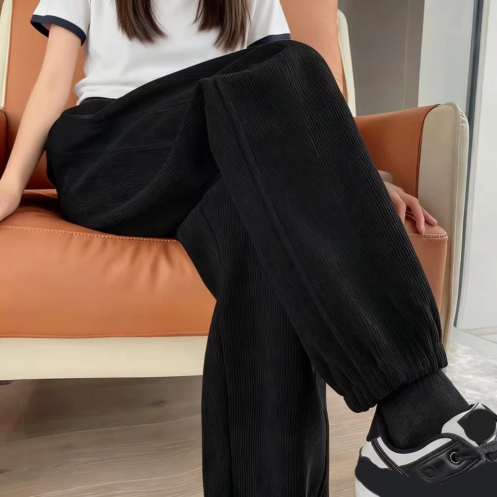 

Винтажные женские вельветовые спортивные брюки коричневого цвета с мягкой эластичной талией, повседневные свободные джоггеры, брюки до щиколотки