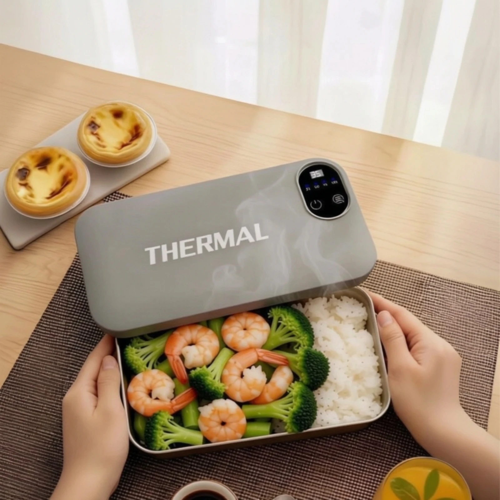 Electric Lunch Box with Stainless Steel Container Portable Electric Lunch Box Food Warmer Compact Constant Temperature