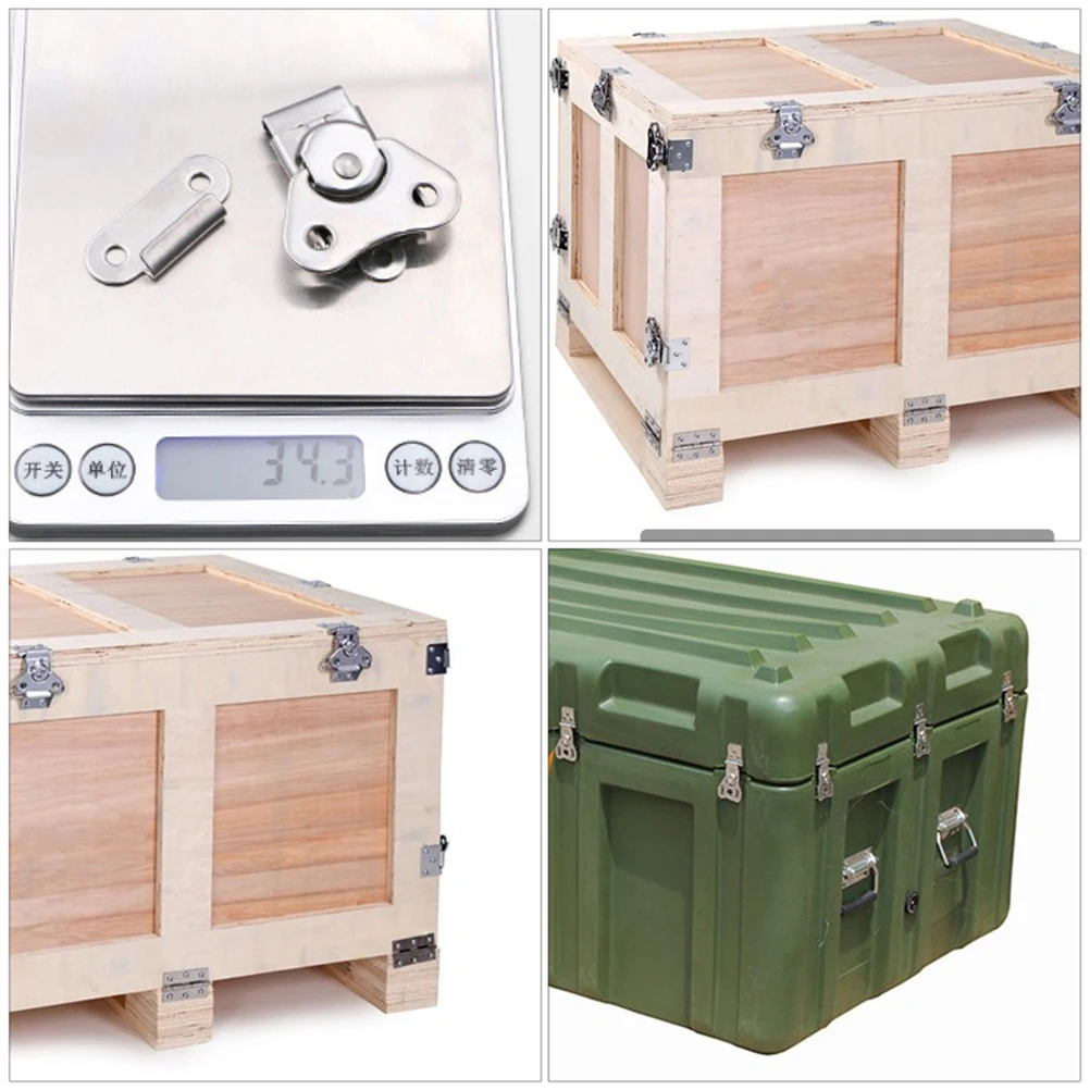 

2pcs Stainless Steel Latch Silver Spring Loaded Lock For Case Box Cabinet Tool Storage Fastener Hardware Accessory