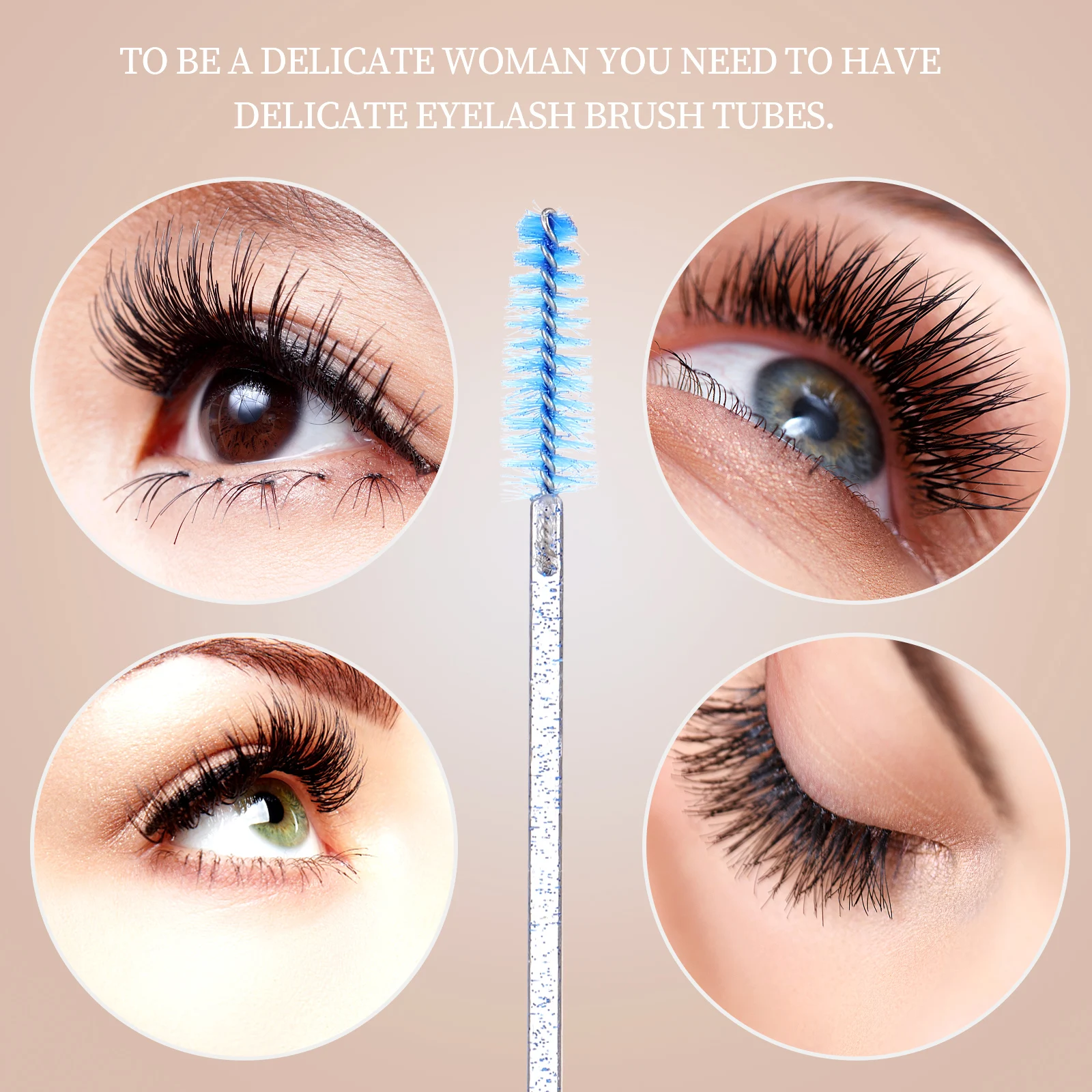 

4pcs Eyelash Mascara Tube Brush Portable Makeup W Blue Brow Comb Lash Brow Tool Eyebrow Grooming Travel Friendly Beginner Kit