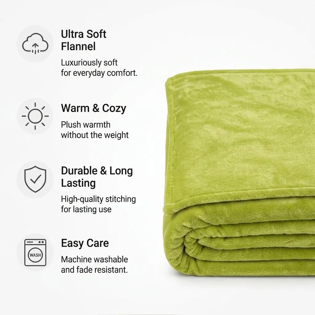 Warm Coral Fleece Blanket 100x140cm Bright Color Delicate Texture Super Comfy Lightweight for Camping Travelling Home Bed