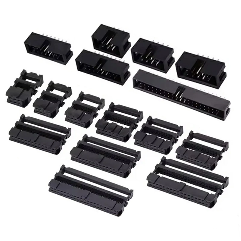 10Pcs FC 6/8/10/12/14/16/18/20/24/26/30/34/40/50Pin 2.54mm Pitch Female IDC Socket Ribbon Cable Connector DC3 Header Male Socket