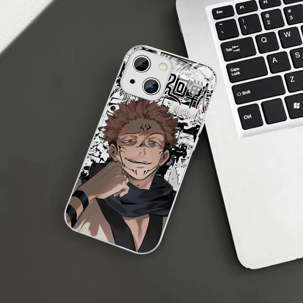 Jujutsu Kaisen Yuji Sukuna Phone Case Tempered Glass For iphone 14 13 12 11 Pro Mini XS MAX 14Plus X XS XR Cover