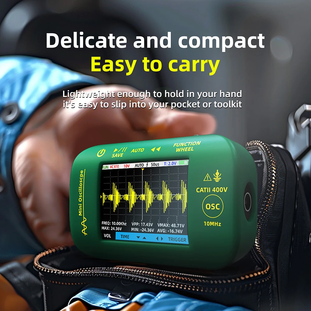 BSIDE OT2 Mini Digital Oscilloscope Handheld 48MS/s Sampling Rate 10MHZ Multimeter  LCD Screen Display Oscilloscope