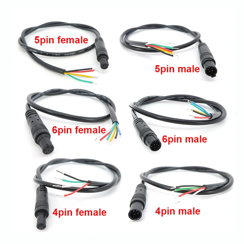 50CM Tail Wire 4Pin 5Pin 6Pin 8Pin Jack Male Female Plug Car DVR Camera Extension DIY Cable Cord Power Line