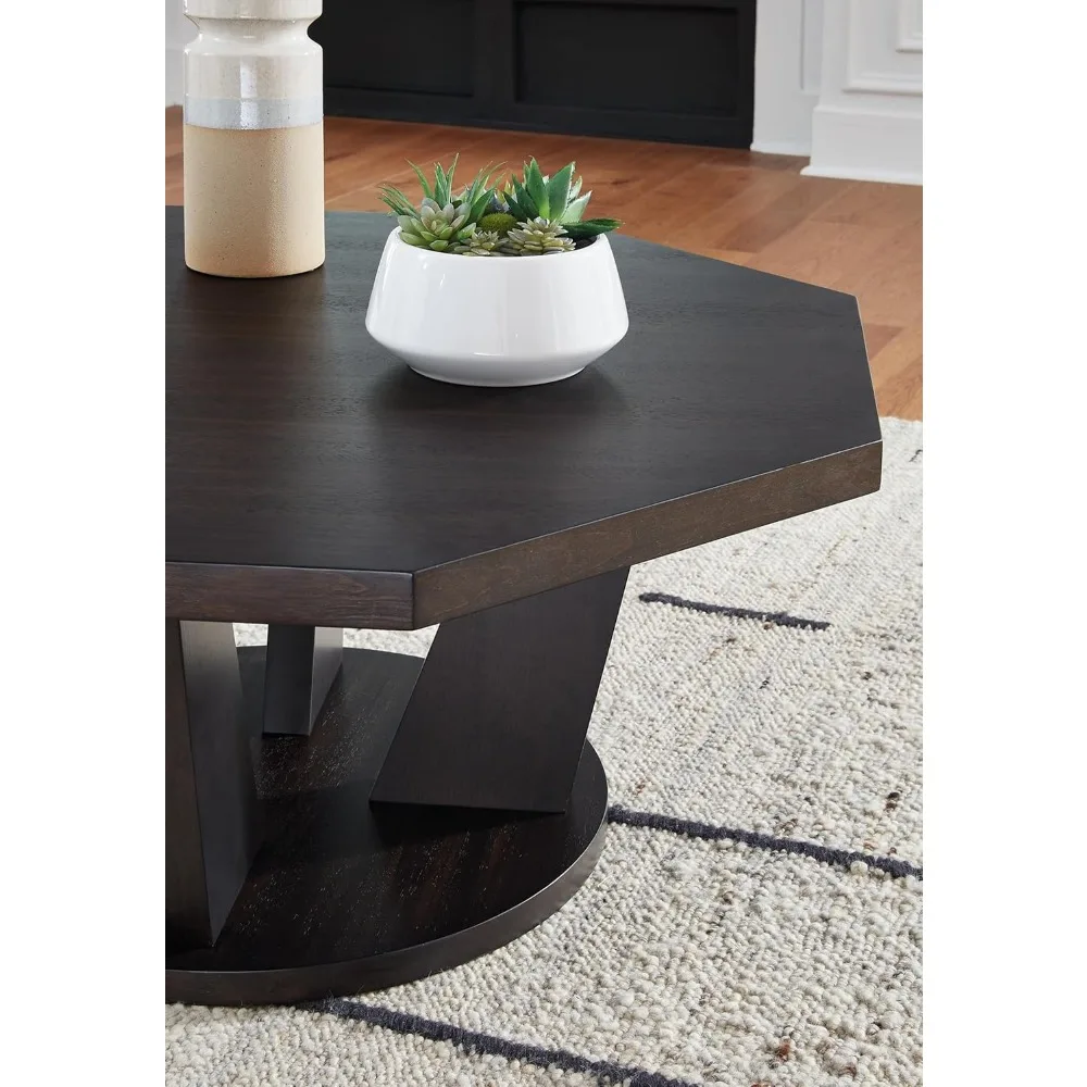 Chasinfield Modern Cocktail Table for Living Room, Dark Brown