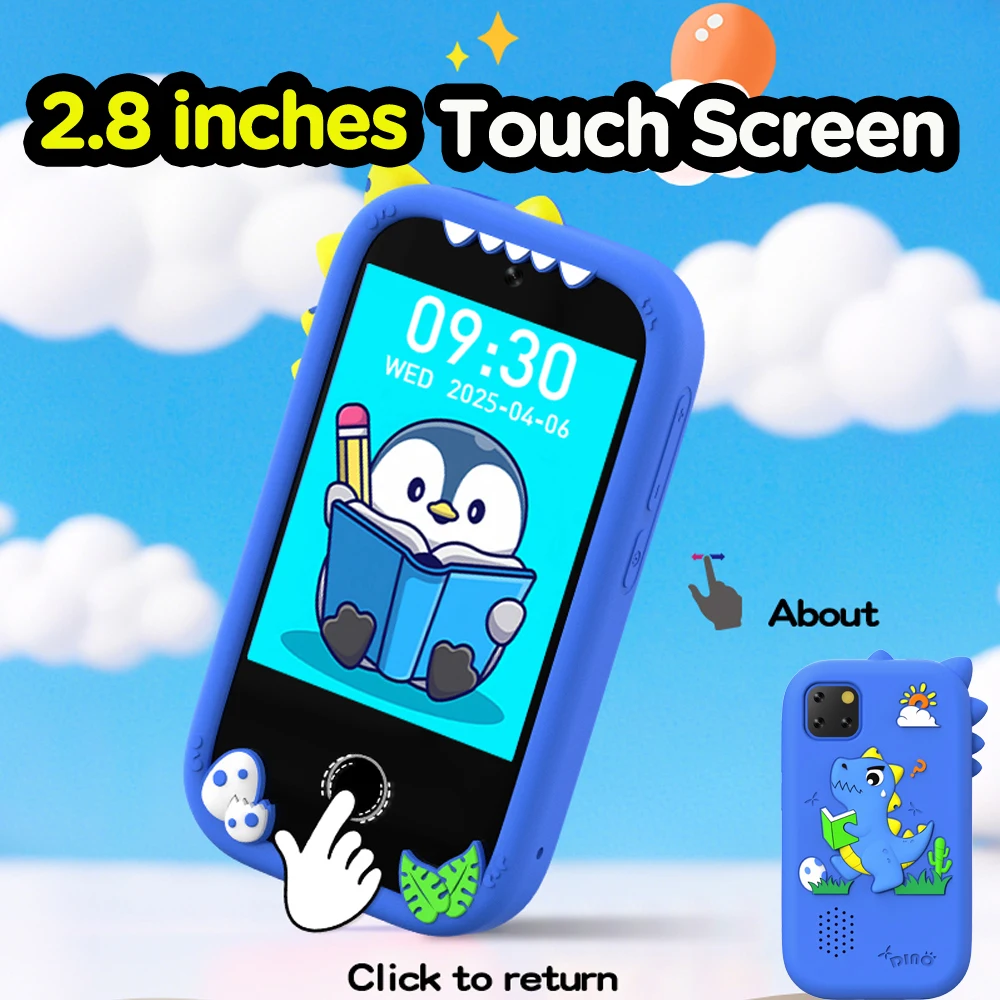 Nueva actualización, teléfono inteligente para niños, juguete, grabación de vídeo, reproductor de música, 18 juegos, Mini teléfono para bebés, niños y niñas, regalos de cumpleaños
