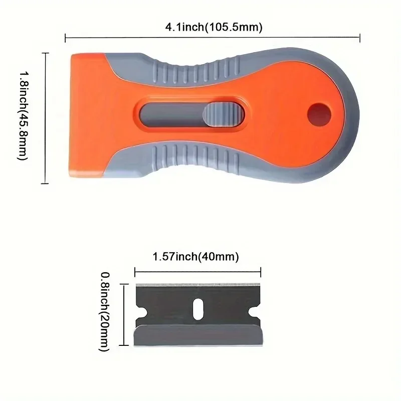 1/2 Set Glue Removal Blade with 10 Blade Telescopic Adjustment Knife Cleaning Scraper Tool for Removing Labels Stickers Hardware