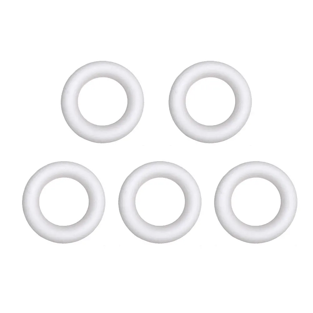 

5 pcs Solid Round Ring White Craft Foam Art Painting Supplies For Kids Diy Decoration Educational Project Circular