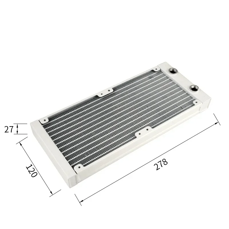 Syscooling White aluminum radiator120/240/360mm  27mm thickness G1/4 thread water cooling Heat Exchanger  DIY cooling system