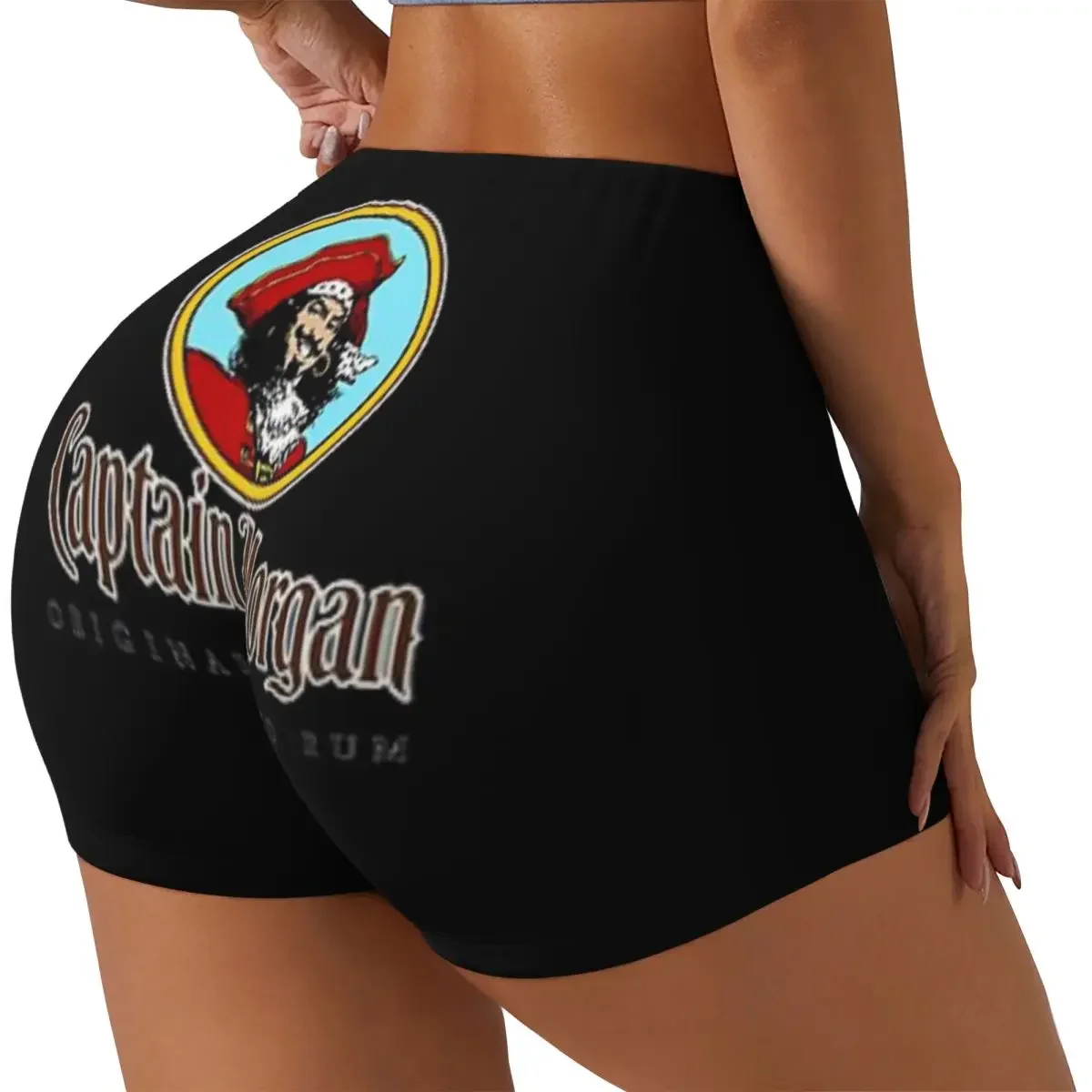 Custom Captain Morgan Women Gym Workout Running Shorts Athletic Volleyball Biker Yoga Shorts