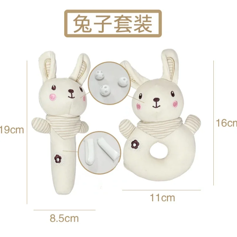 2 ชิ้นชุดเด็ก Hand Shaker ทารกแรกเกิด Comfort ของเล่นการ์ตูนน่ารักตุ๊กตาสัตว์ตุ๊กตา Rattle เด็กทารกของเล่นสําหรับทารกของขวัญวันเกิด