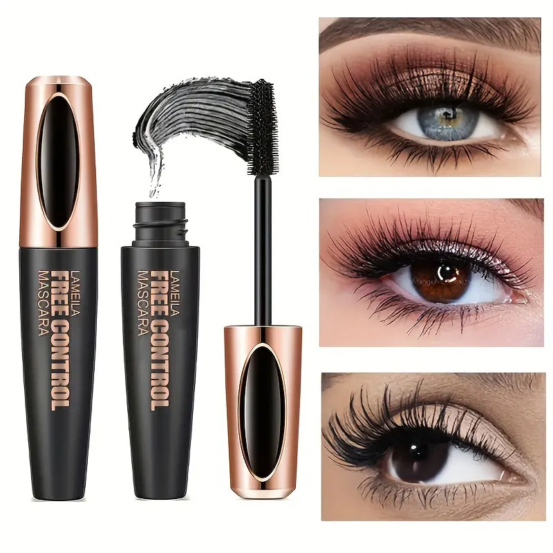Mascara à cils en Fiber de soie 8d, imperméable, épais, allongeant, bouclé, longue Extension noire