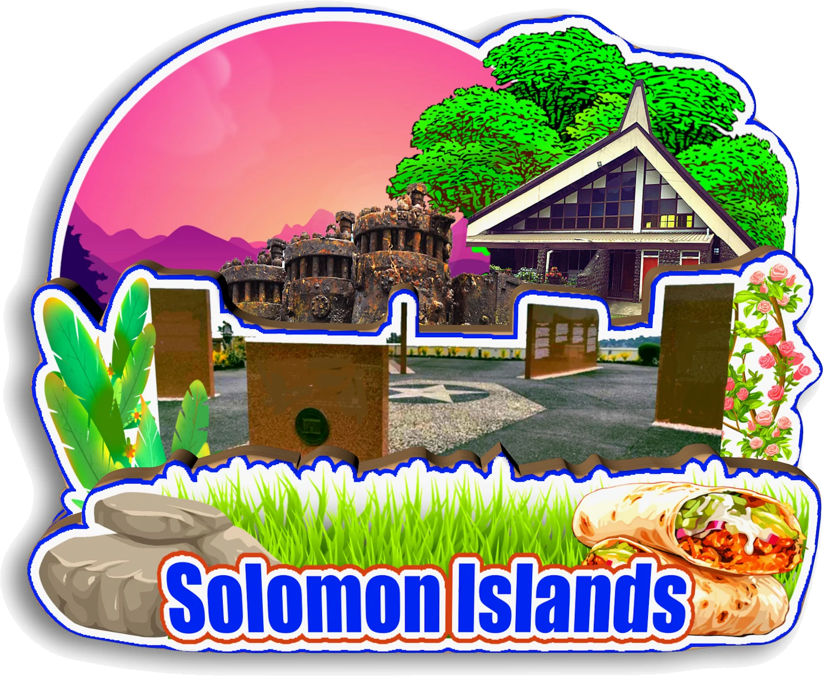 Honiara Solomon Islands Fridge Magnet Travel Souvenir Gift Handmade Decorative Refrigerator Sticker Home