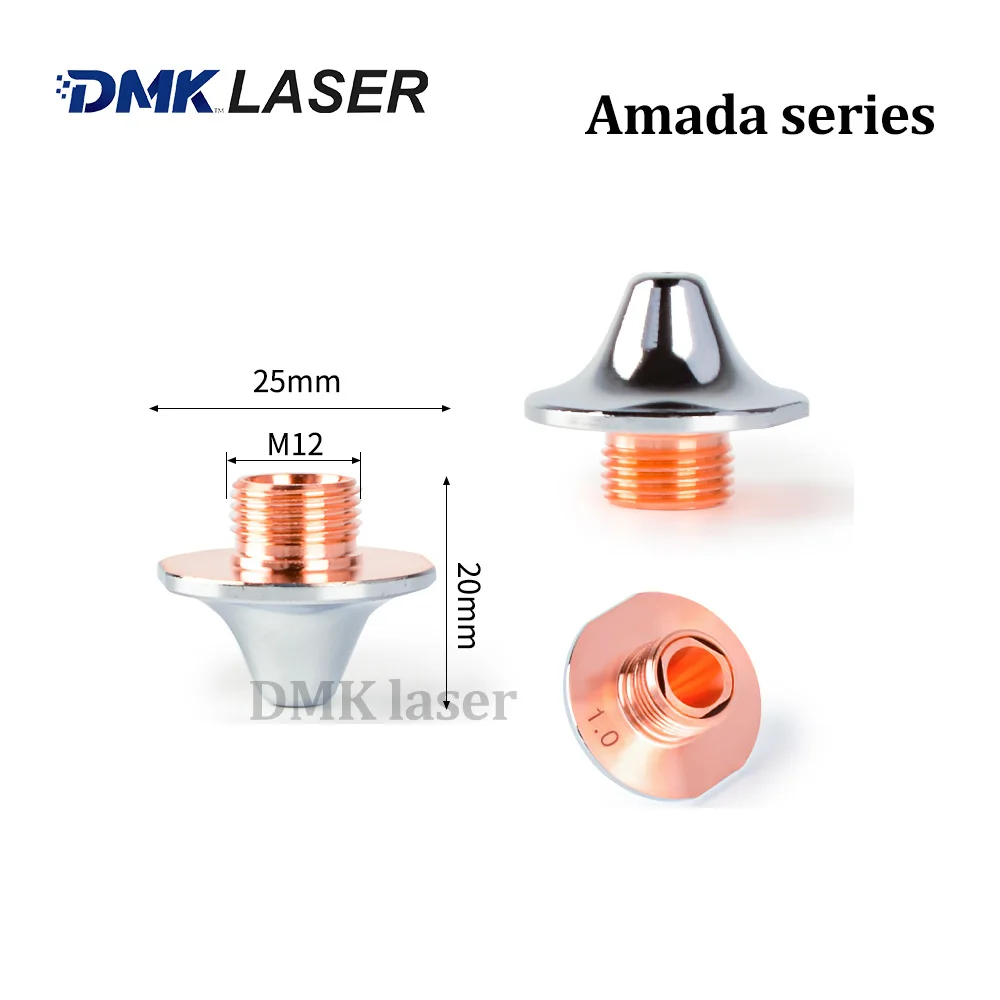 DMK laser Chrome-plated nozzles Dia 25mm H20 M12 Caliber 0.8-4.0mm For AMADA Laser Carbon Steel Cutting machine