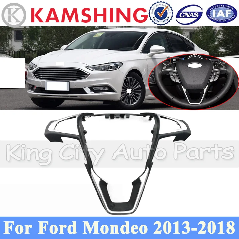 

CAPQX Car Steering Wheel Frame Trim Cover For Ford Mondeo 2013-2018 Steering Wheel Decorative Cover
