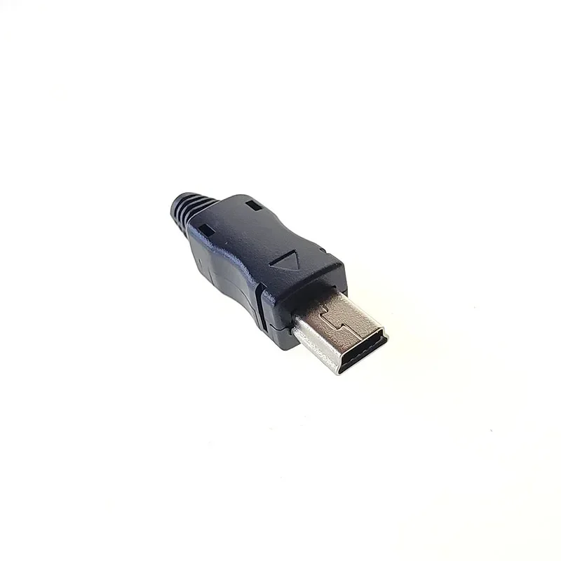 10Pcs Mini USB Male 5-Pin Connector Kit with Plastic Shell DIY T-Port Solder Wire Data Charging Plug for Electronics Projects