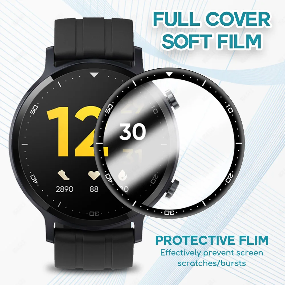 5 PCS Full Coverage Protective Film For Realme Watch S Pro Screen Protector Smart Watch Flex Soft Film Accessory (Non-Glass)