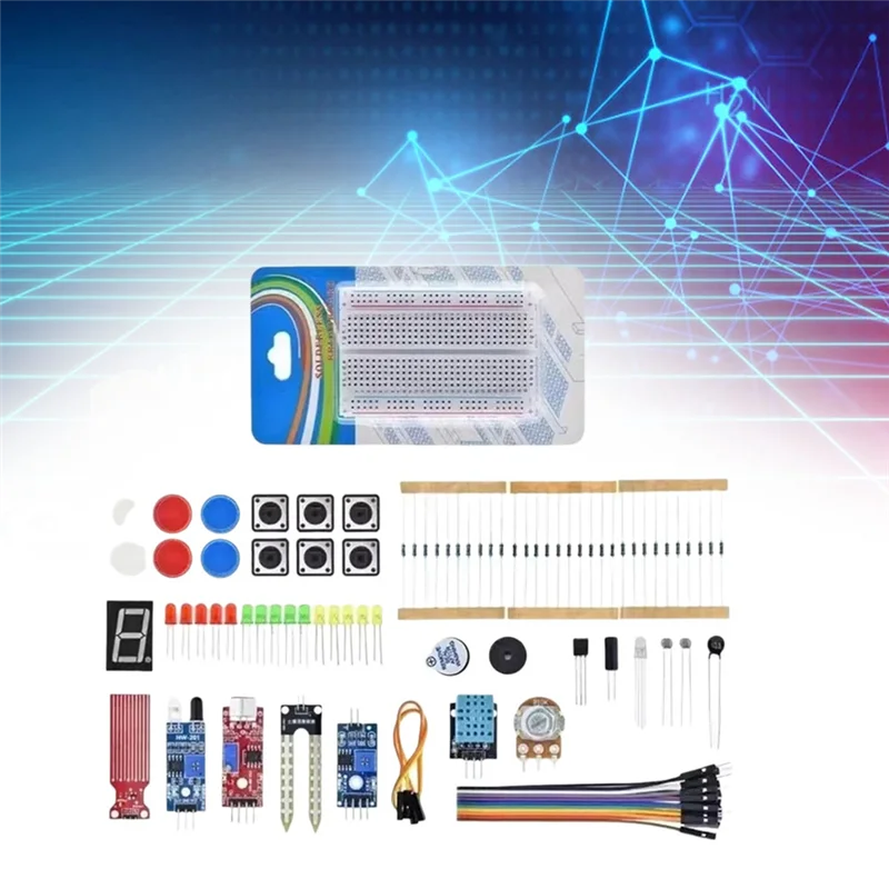 مجموعة أدوات مشروع الإلكترونيات B44C DIY - لوحة تجارب 400 نقطة ربط لمجموعة مكونات Arduino UNO R3