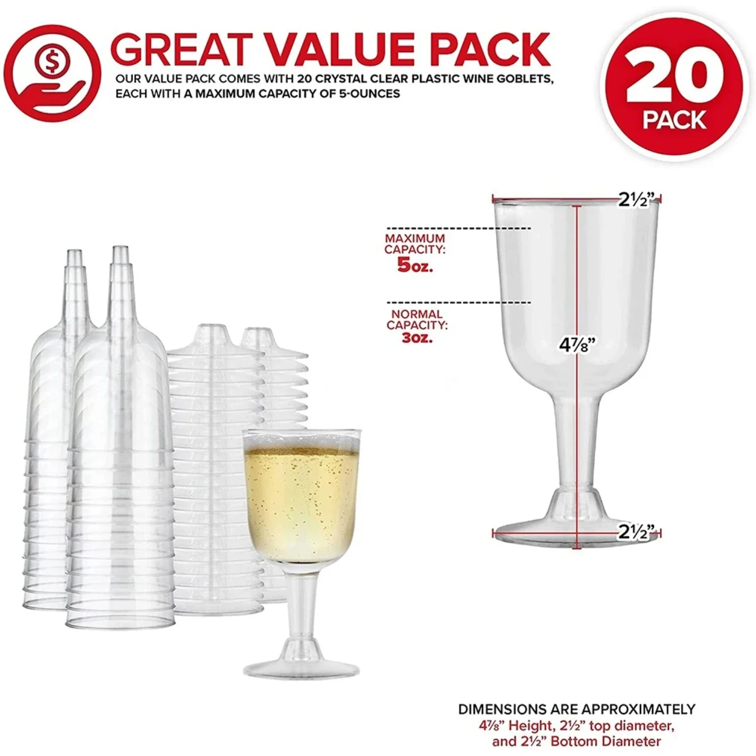 Celebrate and Entertain with Perfect, Elegant, and High-Quality Clear Plastic Wine Glasses - Versatile, Durable, and Shatterproo