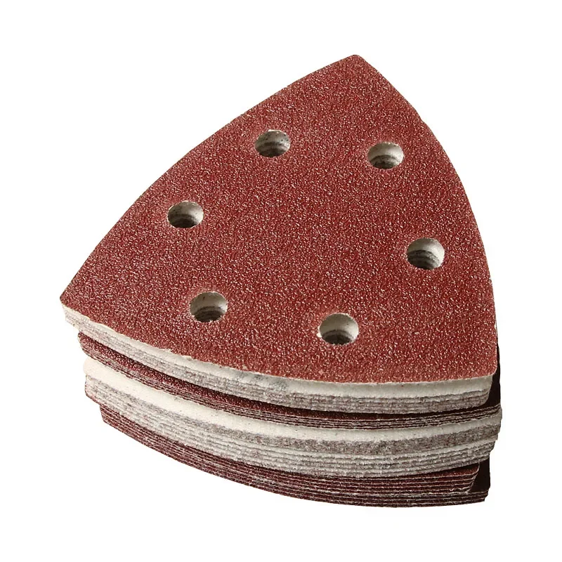 5-50 Pcs Triangle Sanding Pads - 6 Holes 40/60/80/100/120~400Grits for Delta Sanders/Multi-Sanders - Perfect for Your Toolbox!