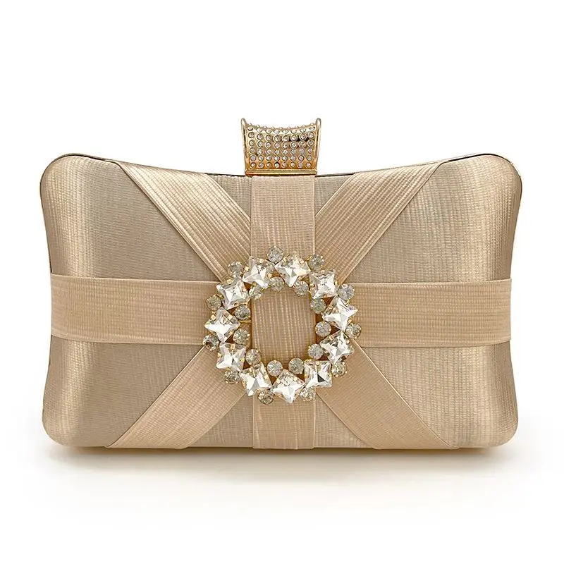 

Sunflower Woven Metal Clutch Bag with Diamonds Square Box Bag Fashion Temperament Dress Bag Party Annual Meeting Evening Handbag
