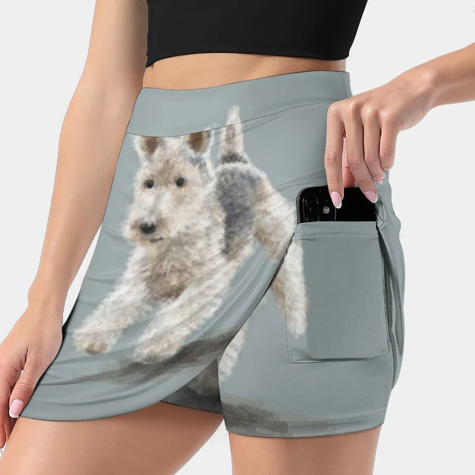 The Fox Terrier Women's skirt Sport Skort Skirt With Pocket Fashion Korean Style Skirt 4Xl Skirts Fox Foxy Foxies Dog Dogs