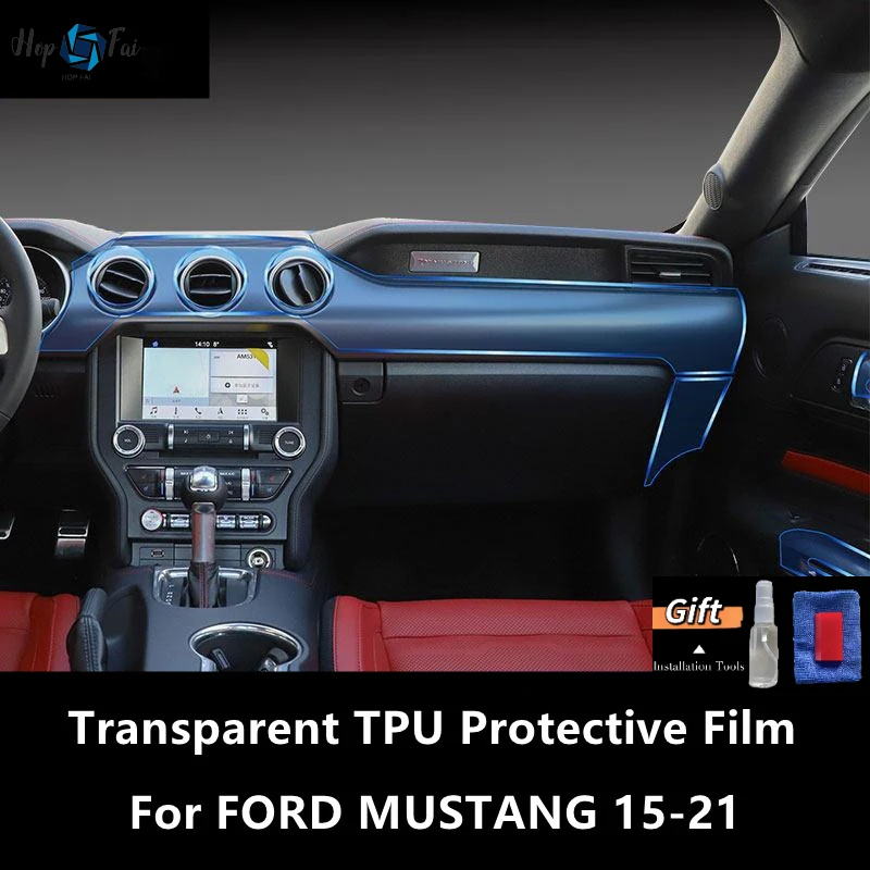 

For FORD MUSTANG 15-21 Car Interior Center Console Transparent TPU Protective Film Anti-scratch Repair Film Accessories Refit