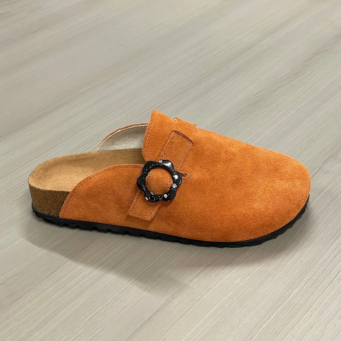 Xingliupi Cow Suede Cork Slippers Trend Women Clogs Mules Footbed Cork Mules Men Baotou Slippers Summer Cork Daily Sandals Comfy view 6