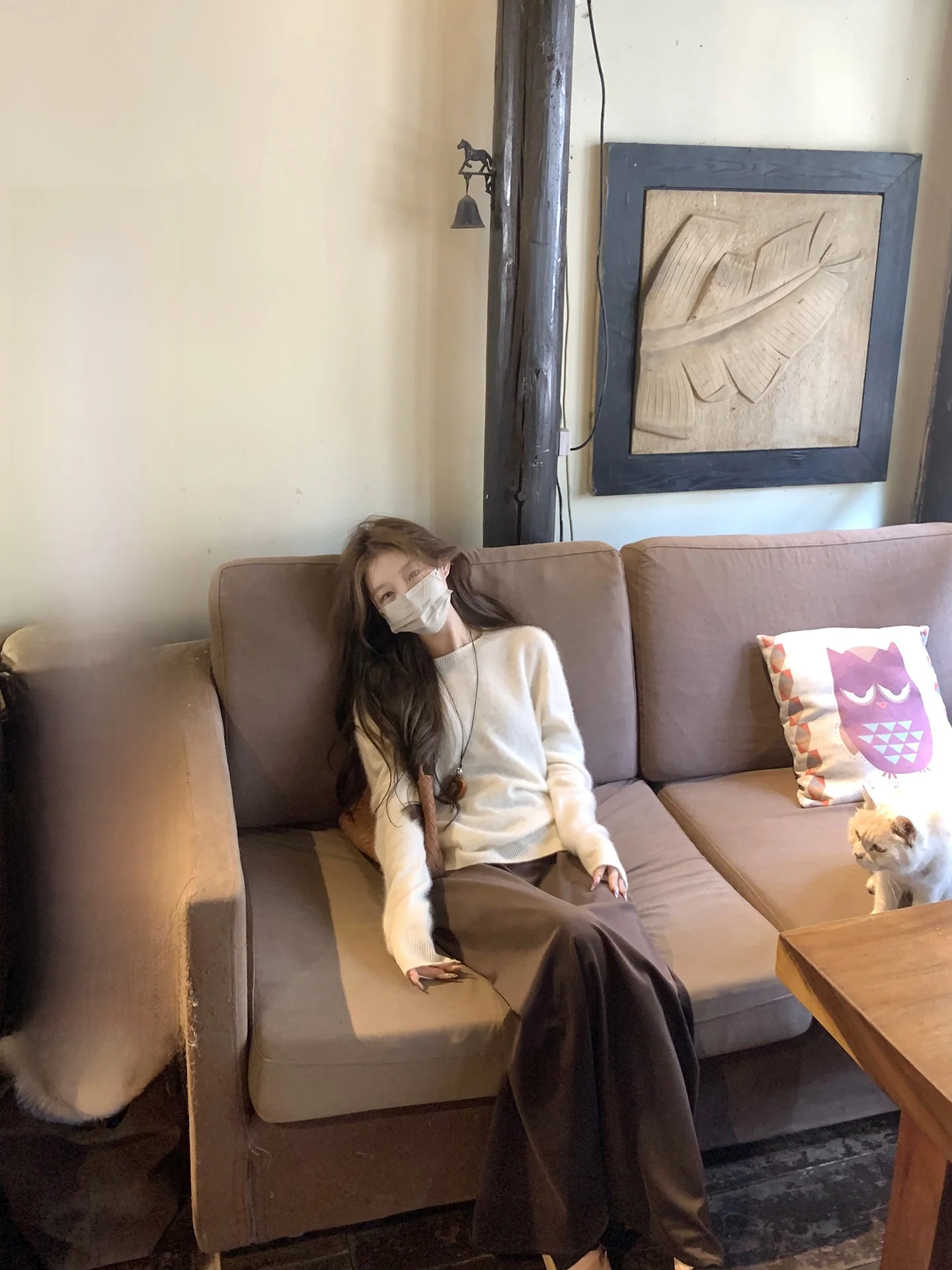 

Soft Woolen Long Sve Knitted Top Women's Inner Wear Casual Loose Fit Comfortable Breathable round Ne Pullover Sweater