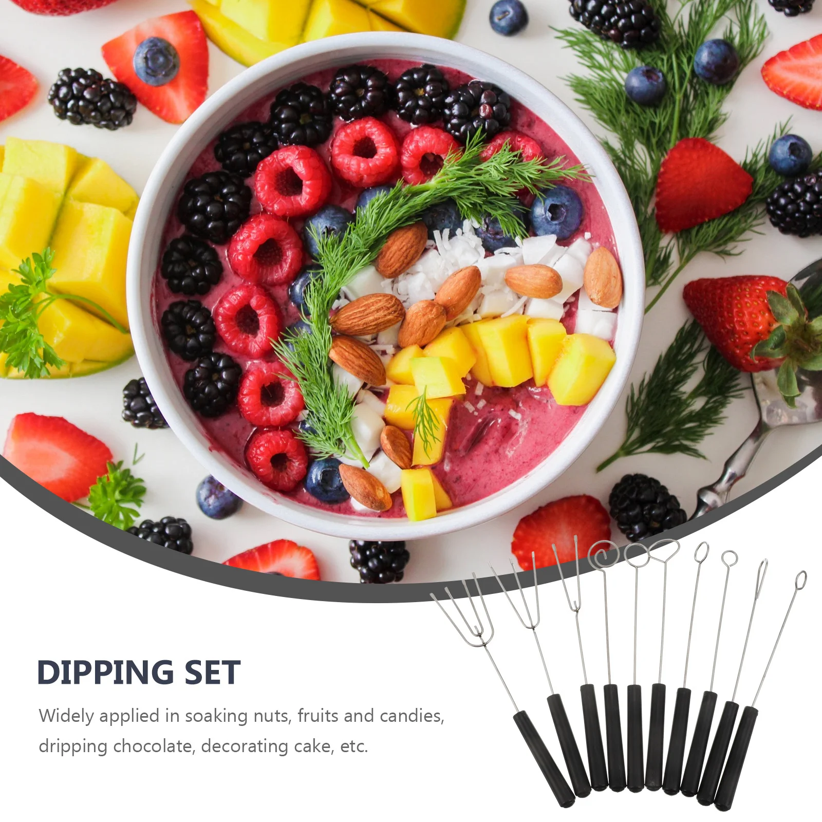 

10Pcs Chocolate Dipping Tool Set Stainless Steel Baking Supplies for Cake Decorating DIY Chocolate Dipping Set