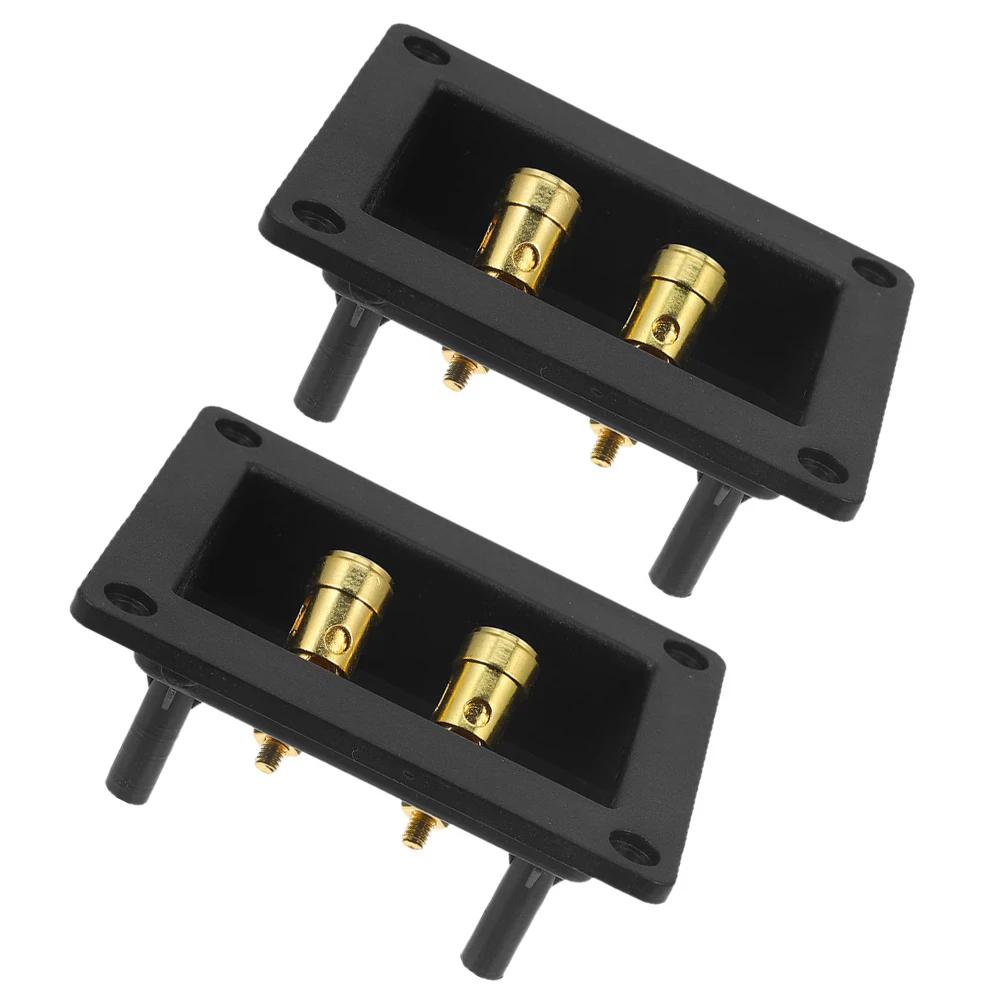 

2pcs Accessories Terminal Cups Spring Loaded Wire Clamps Subwoofer Connectors Silver Desktop Conference Junction Box Speaker