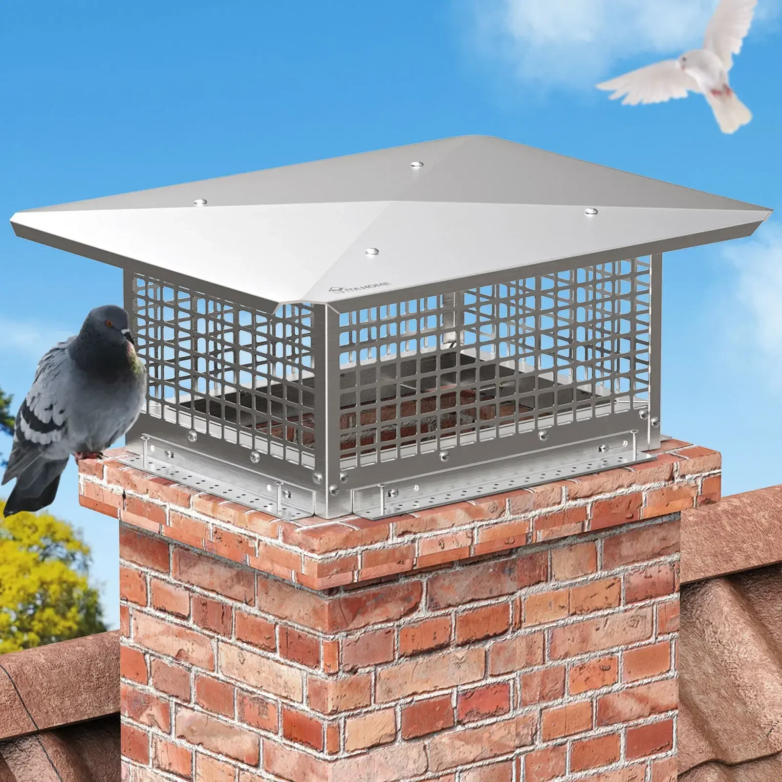 

Chimney Cap 13"x21"/13"x17"Chimney Cover Stainless Steel Fireplace Chimney Caps