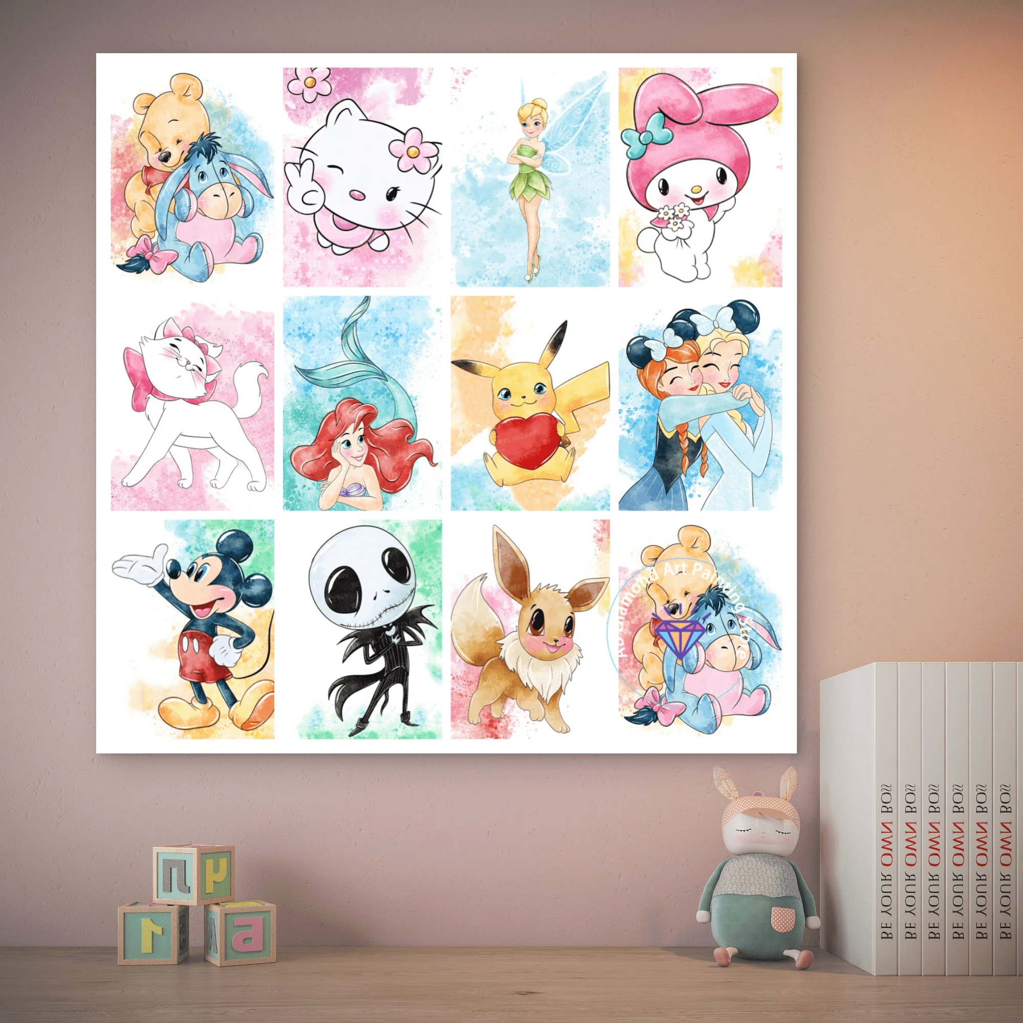 

Charmander Hello Kitty AB Diamond Painting Kit 5D DIY Lion King Diamond Embroidery Cross Handmade Art Gift Home Decoration