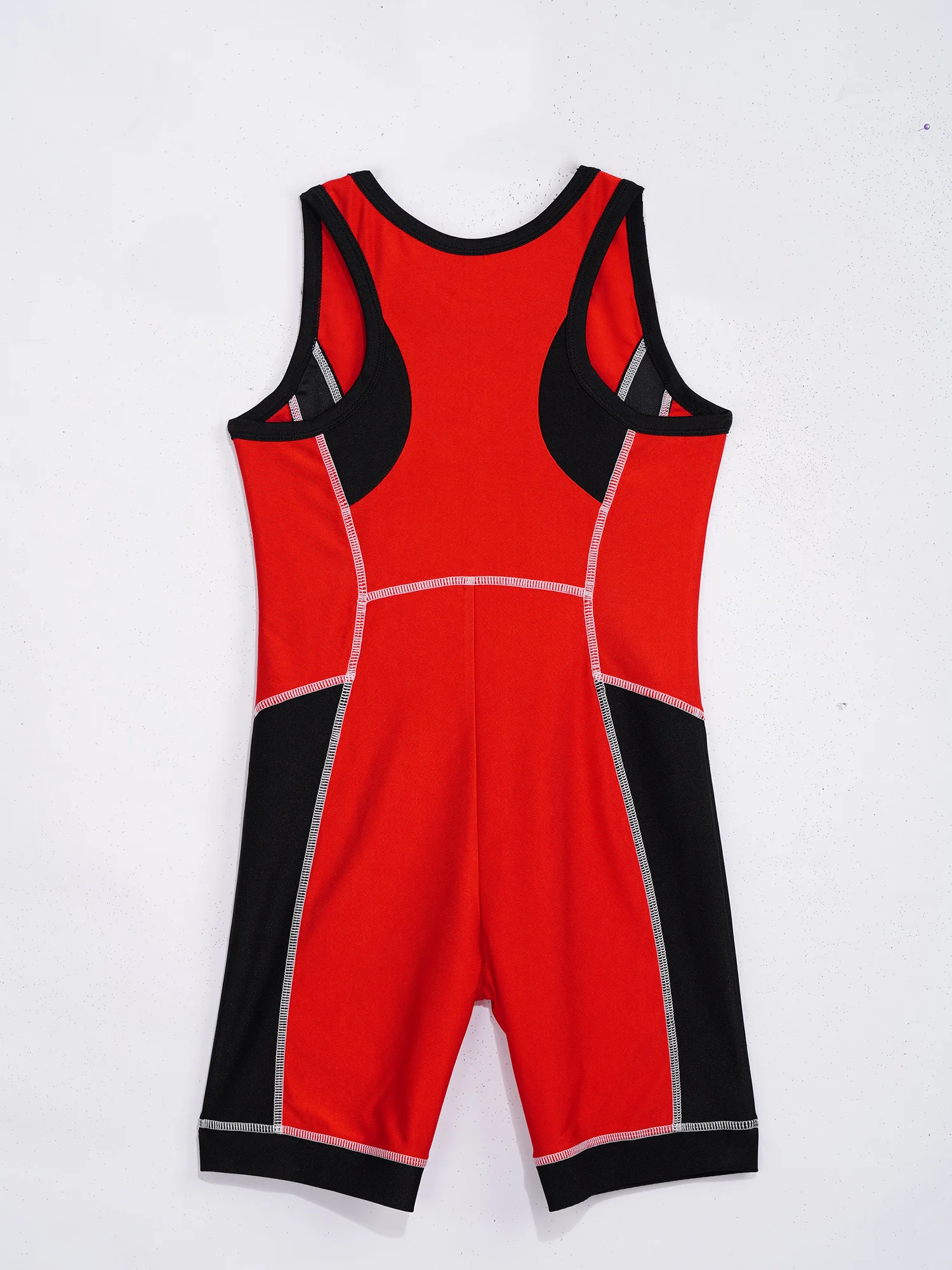 Kinder-Ringertrikot für Jungen und Mädchen, farbblockiert, schnelltrocknend, ärmellos, Oberschenkel-lange Bodysuit für Sport, Training, Übungen und Radfahren – Detail 31
