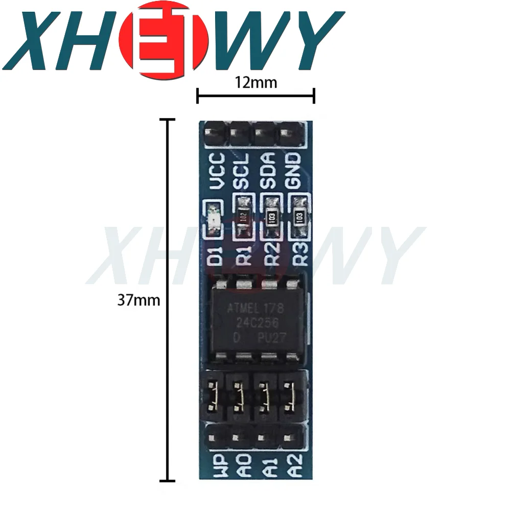 Interfaz I2C EEPROM, módulo de almacenamiento IIC, desarrollo de microordenador de un solo Chip, coche inteligente AT24C01/02/04/08/16/32/64/128/256