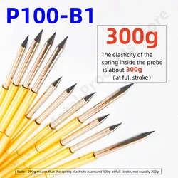 20/100PCS P100-B1 Spring Test Probe P100-B Test Pin Test Tool 33.35mm Dia1.36mm Needle Tip Dia0.99mm Pogo Pin 300g Elastic Force