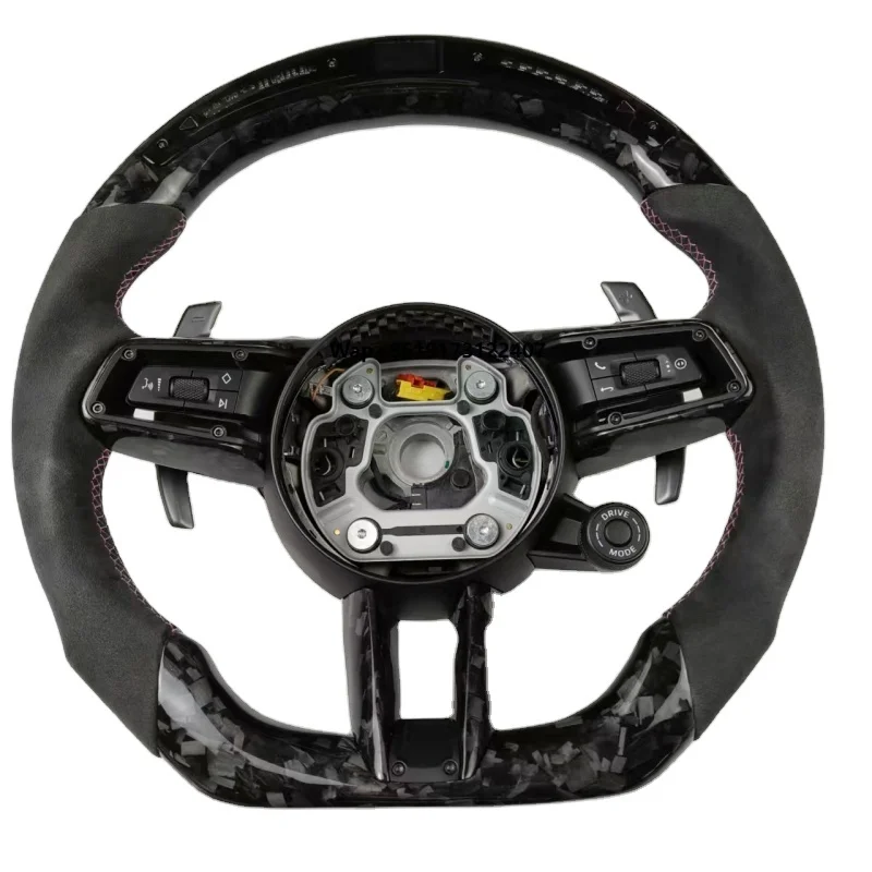 

DINGNUO Luxury Carbon Fiber + Leather Steering Wheel with Leather Finish 3 Spokes Designed for Sports Model