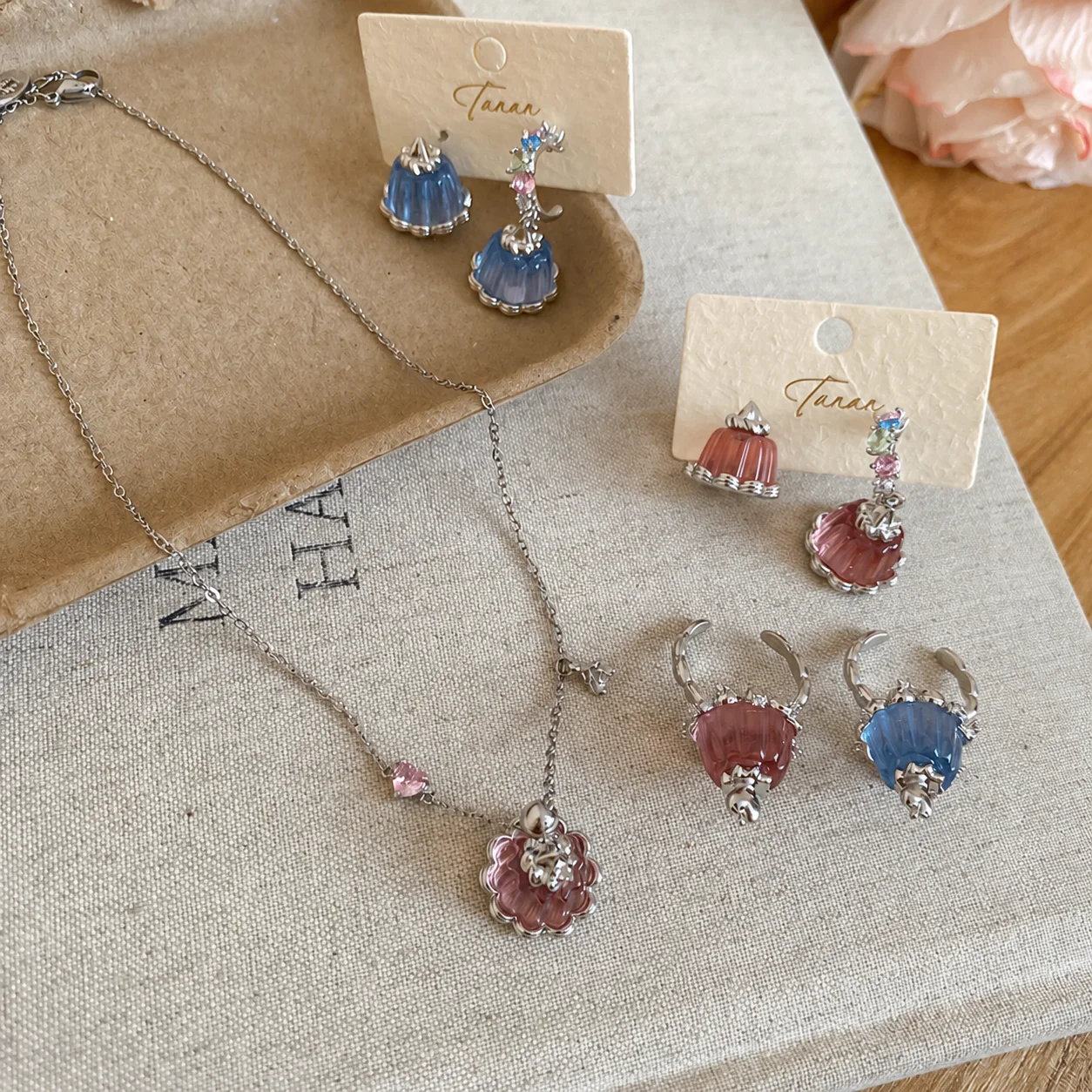 Cubic Zirconia Jewelry Set Sparkling Versatile Fashion Jewelry Set Pudding Shape Jewelry Fresh For Dating Casual Outing Gift For