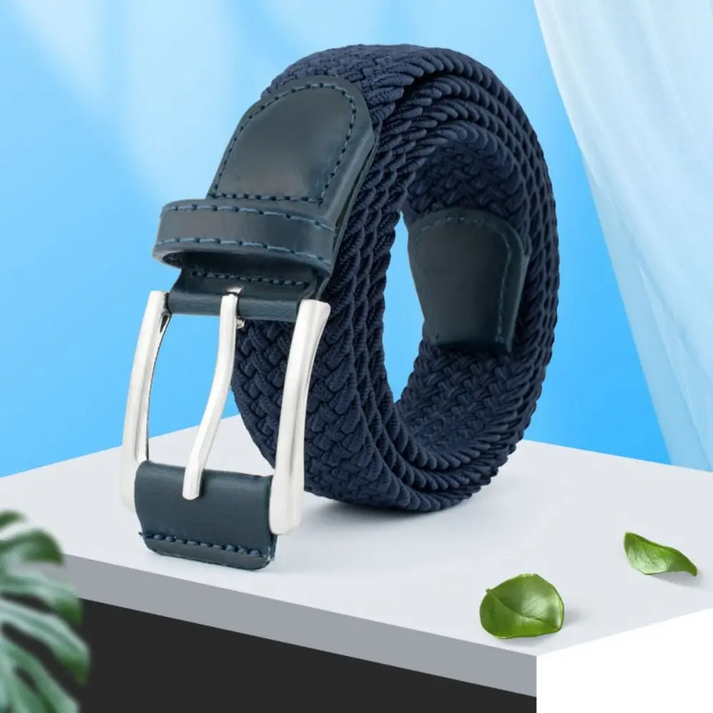 

Soft Leather Nylon Woven Belts Adjustable Metal Pin Buckle Weave Belt Men Korean Style Jeans Girdle Braided Waist Belt Male