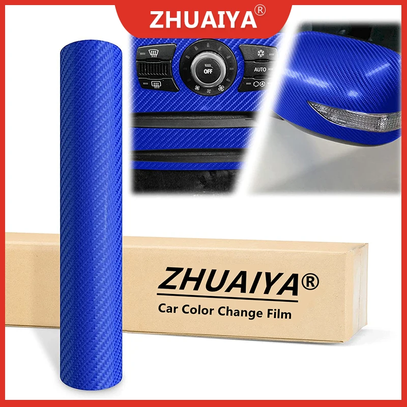 

Car Color Change Film Intense Blue 4D Carbon Fiber Semi Gloss Shiny Vinyl Wrap Sticker Decal Car Auto Vehicle Motorcycle Film