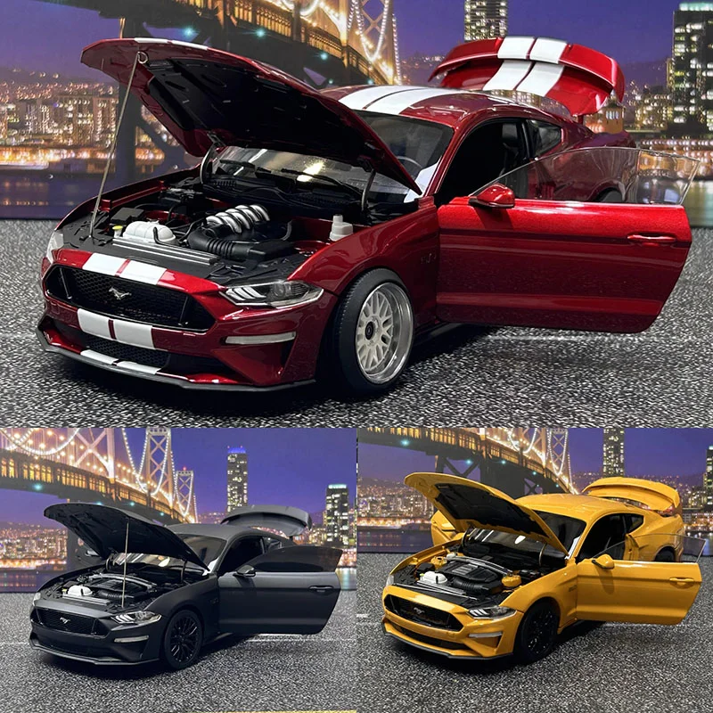 

Литой под давлением мастер, масштаб 1:18, Ford Mustang, 2019, модель автомобиля из сплава, Коллекционная игрушка, подарок, сувенир, украшение для дисплея