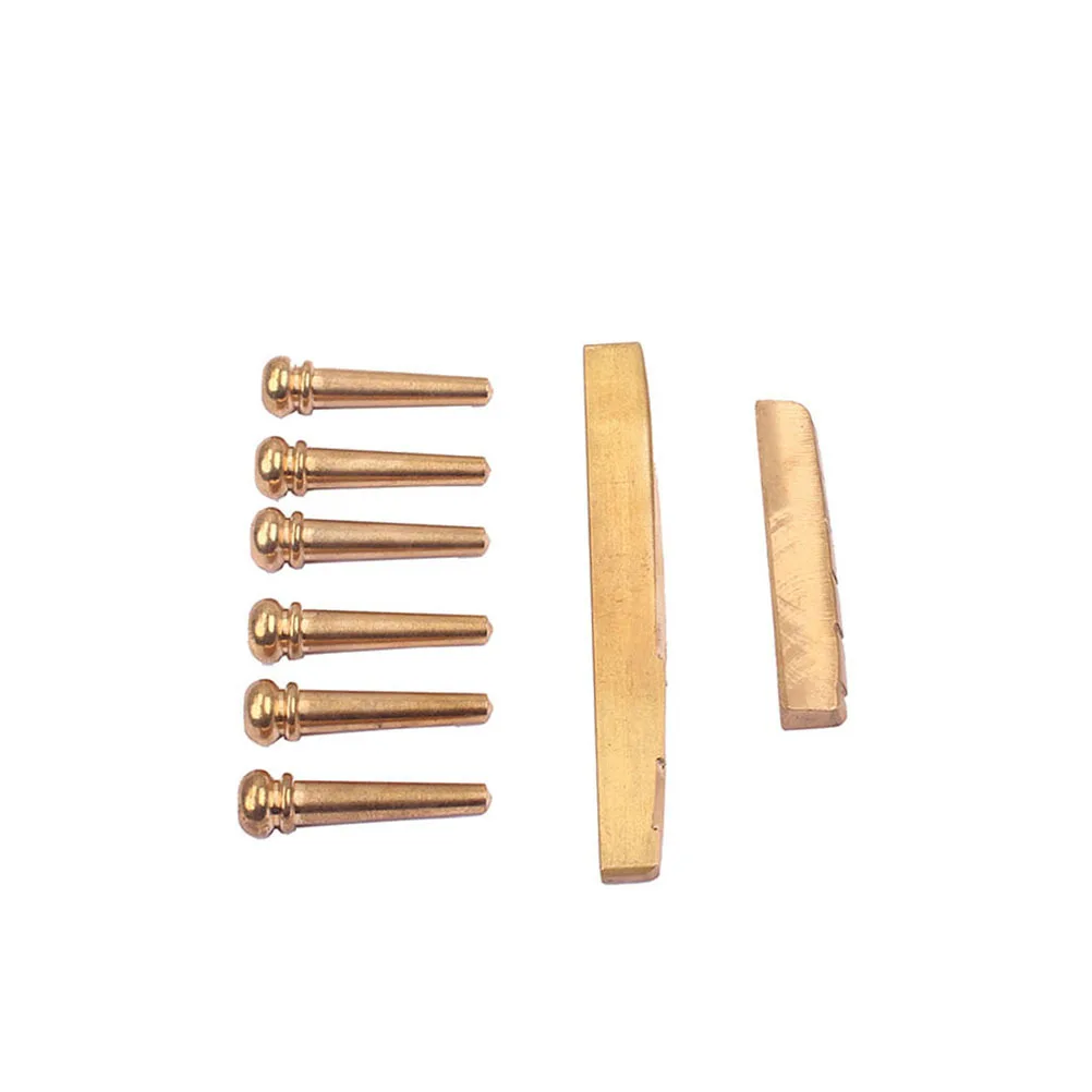 

Acoustic Guitar Brass Saddle Nut Accessories Portable Lightweight Durable Professional Use Standard Size Long Service Time