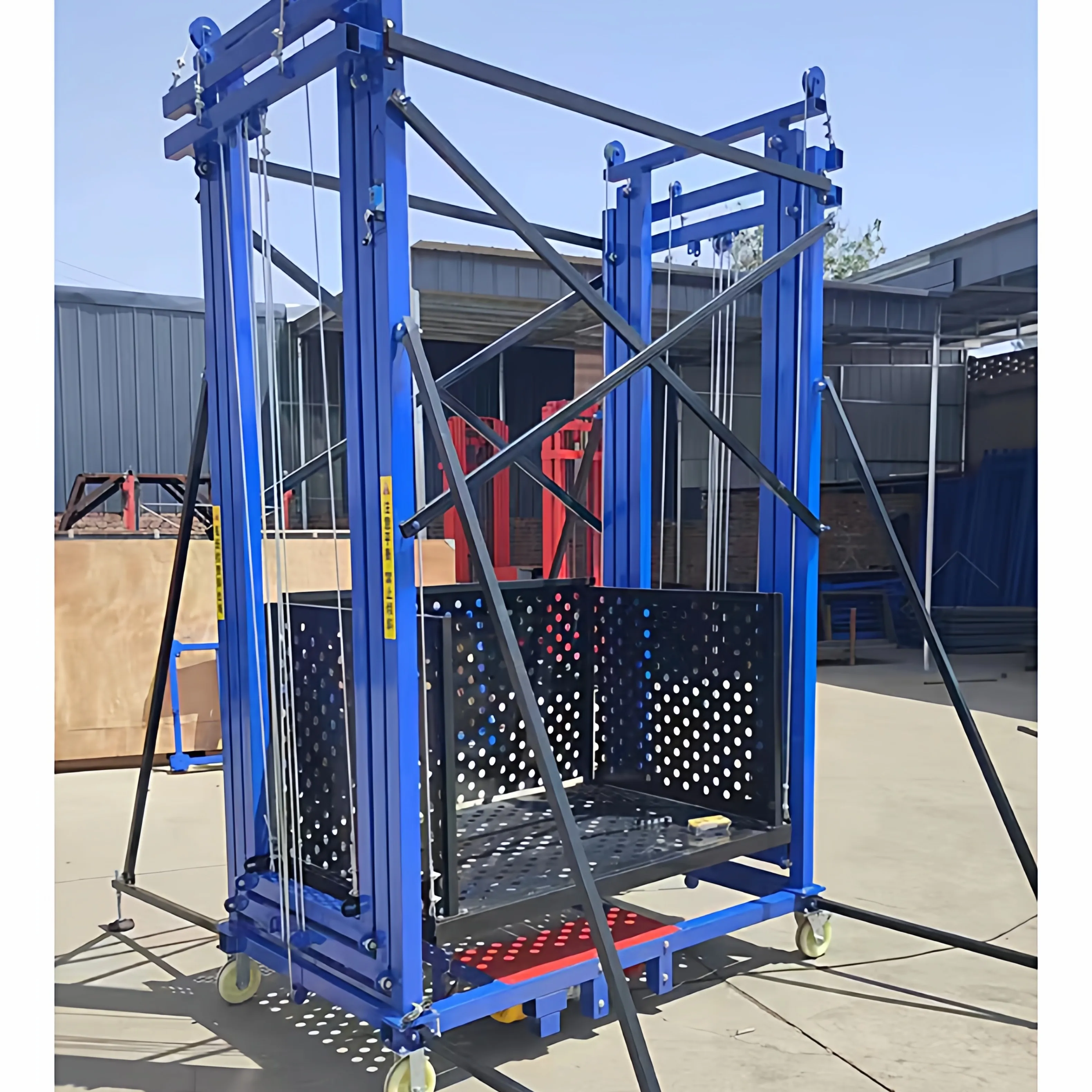 15m Multi-Mast Electric Lift Scaffolding 1200kg Remote Mobile Scaffold Platform for Large Construction High-Altitude Projects
